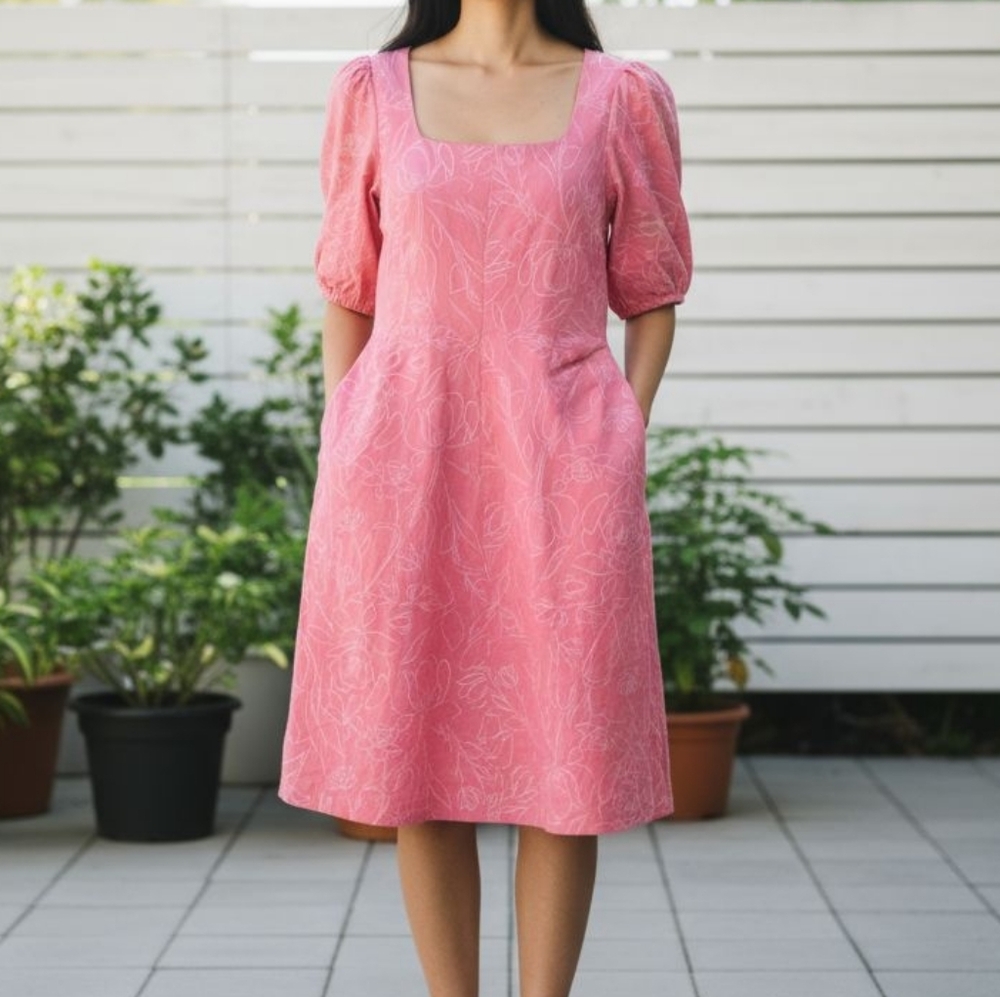 a new day Pink Floral Midi Dress